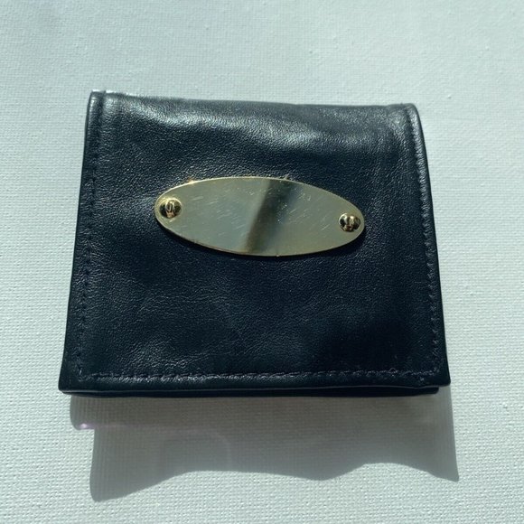 Vintage Brass Gold Metal Plated Divot Repair Golf Tee Marker Set Leather Pouch - Picture 9 of 9